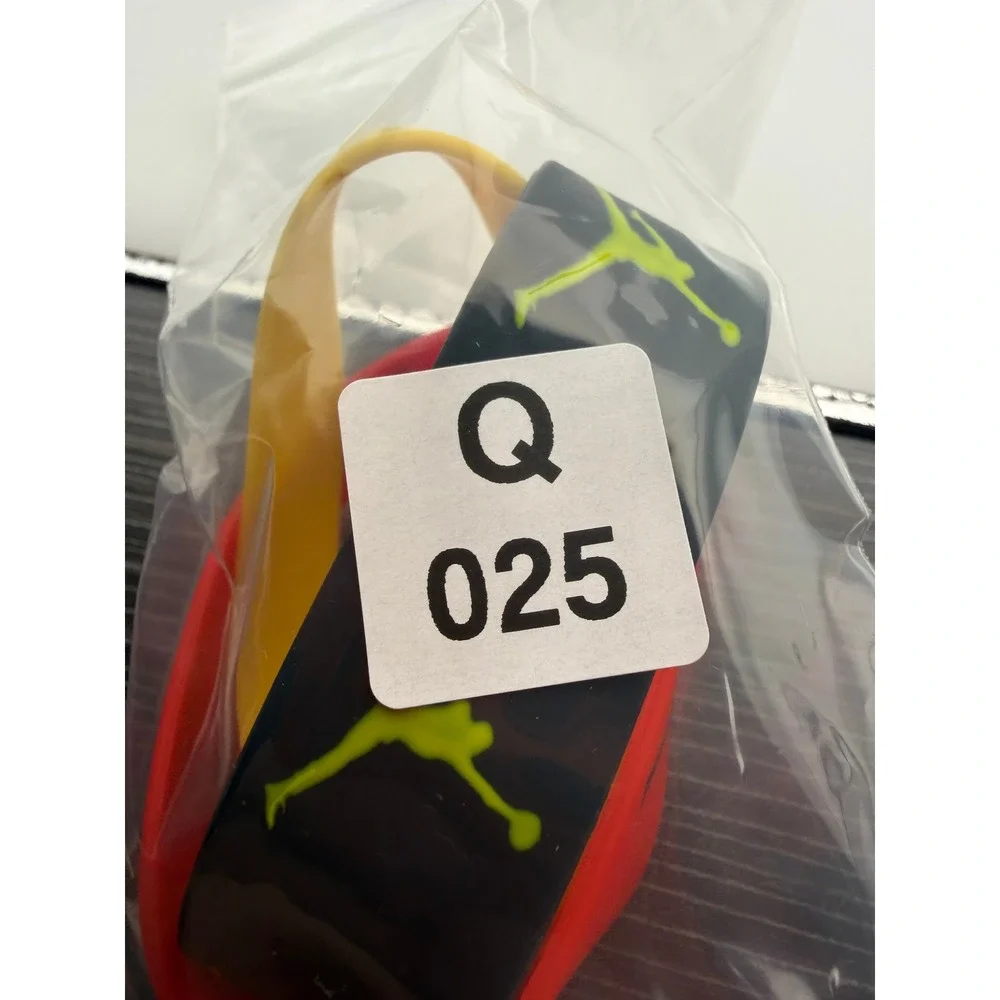 Vintage Nike Air Jordan Silicone Wristbands Set Red Black Yellow I Own The Ball